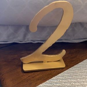 Gold table numbers For Wedding 1 through 12